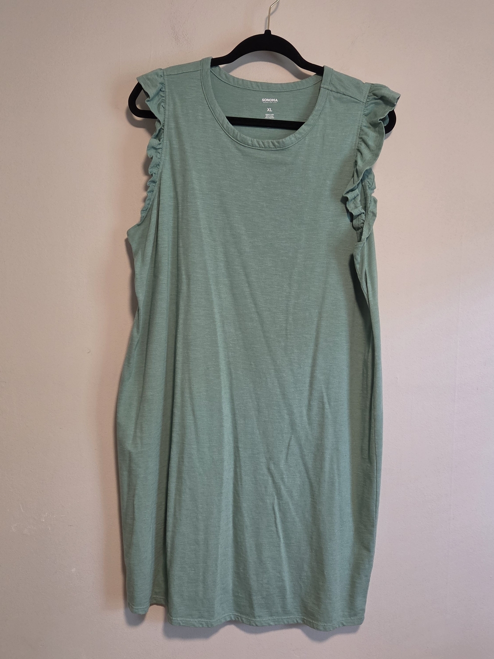 Sonoma Light Green Ruffle Sleeve Tank Dress Size XL